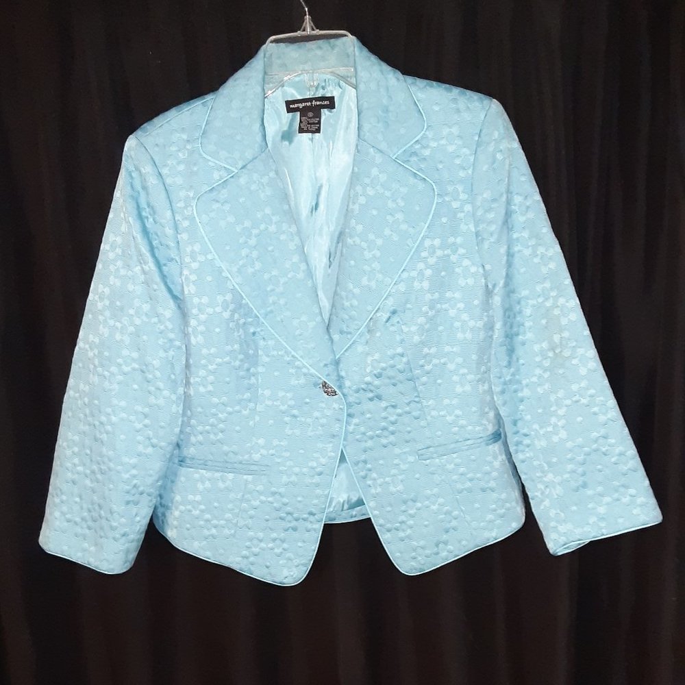 Margaret Frances, size 12 teal suit jacket